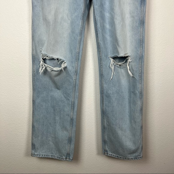 Re/Done 90s High Rise Loose Jeans Bleach Destroy Light Wash Denim Size 30 NWT - Picture 5 of 13